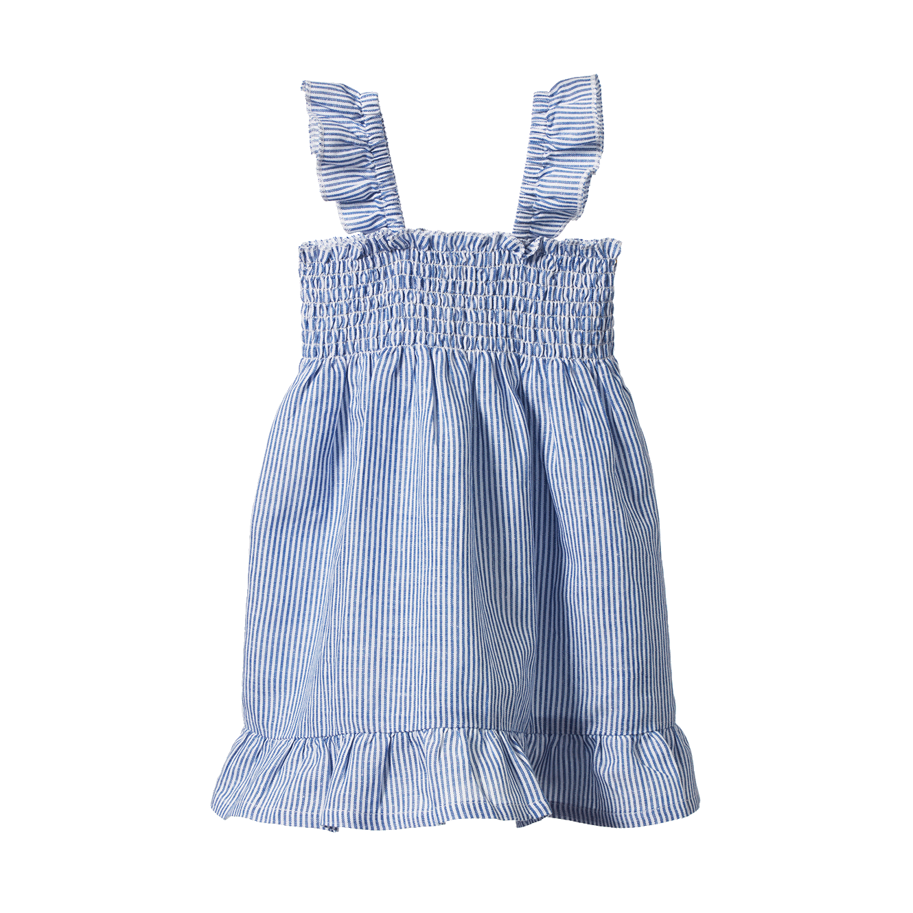 Nature Baby Gala Dress Linen - Blue Stripe
