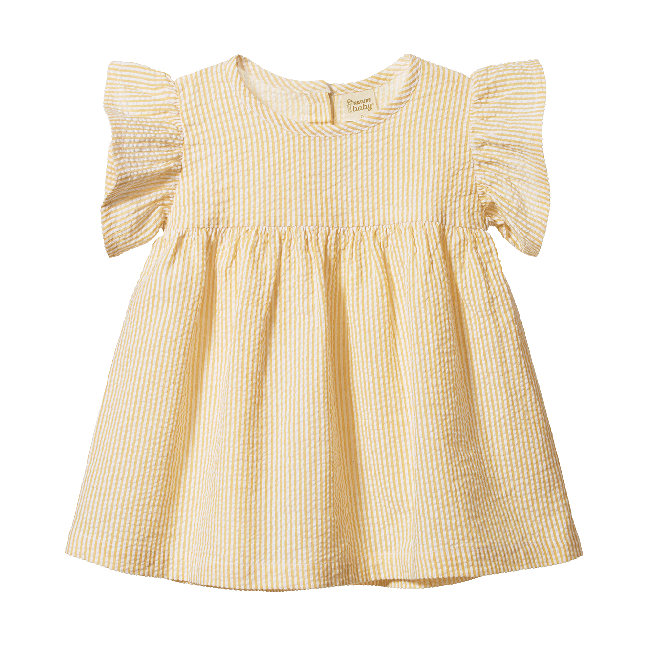 Nature Baby Bonnie Dress Seersucker - Golden Stripe
