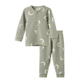 Long Sleeve Waffle Pyjamas - Crescent Print
