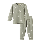 Long Sleeve Waffle Pyjamas - Crescent Print