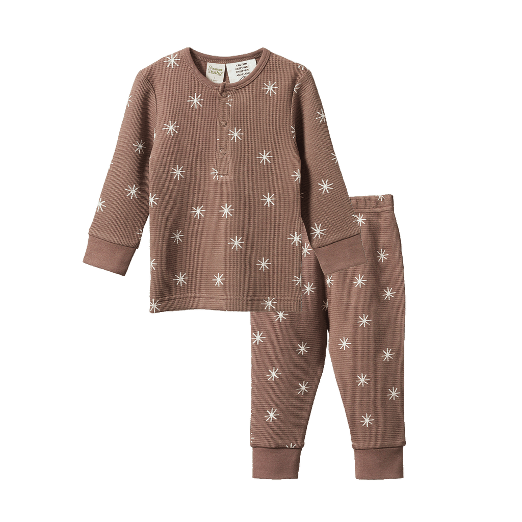 Nature Baby Long Sleeve Waffle Pyjamas - Twinkle Print