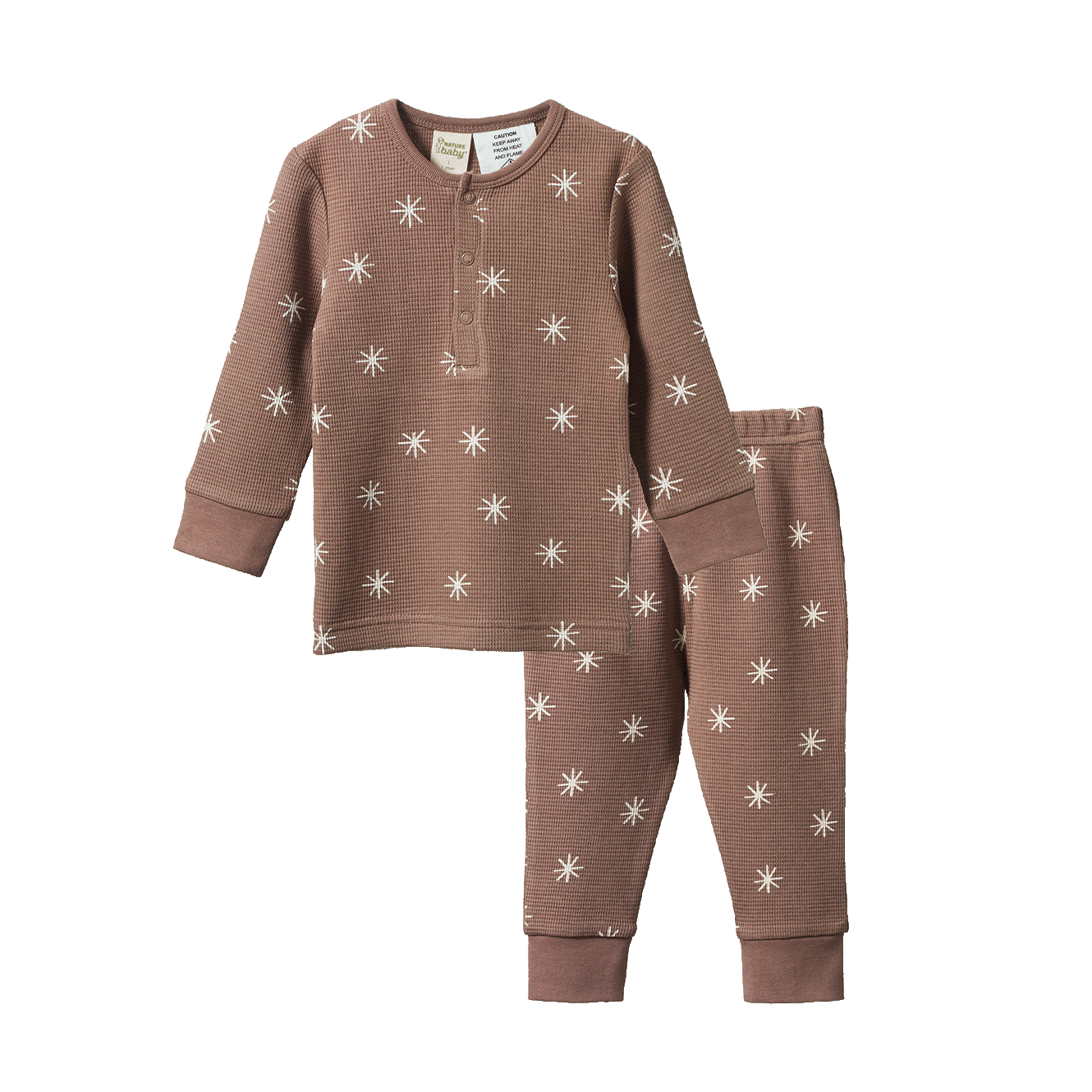 Nature Baby Long Sleeve Waffle Pyjamas - Twinkle Print