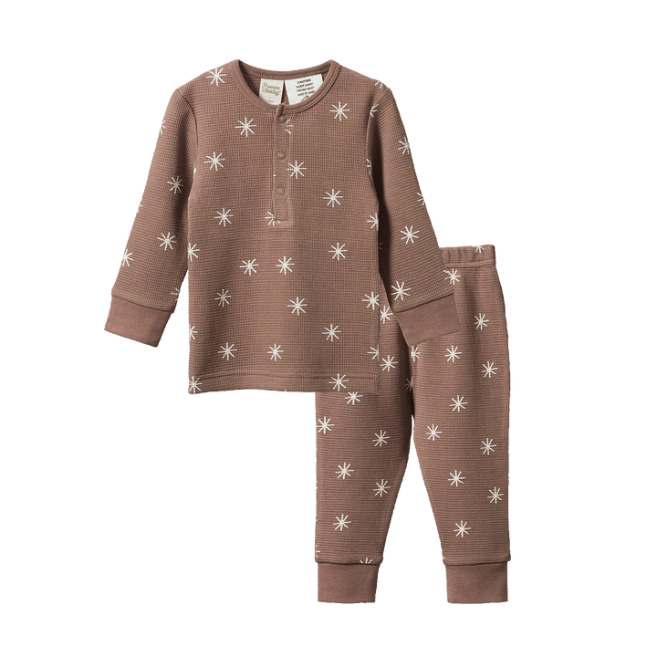 Nature Baby Long Sleeve Waffle Pyjamas - Twinkle Print