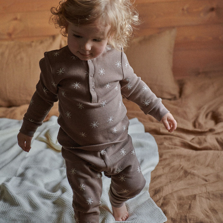 Nature Baby Long Sleeve Waffle Pyjamas - Twinkle Print
