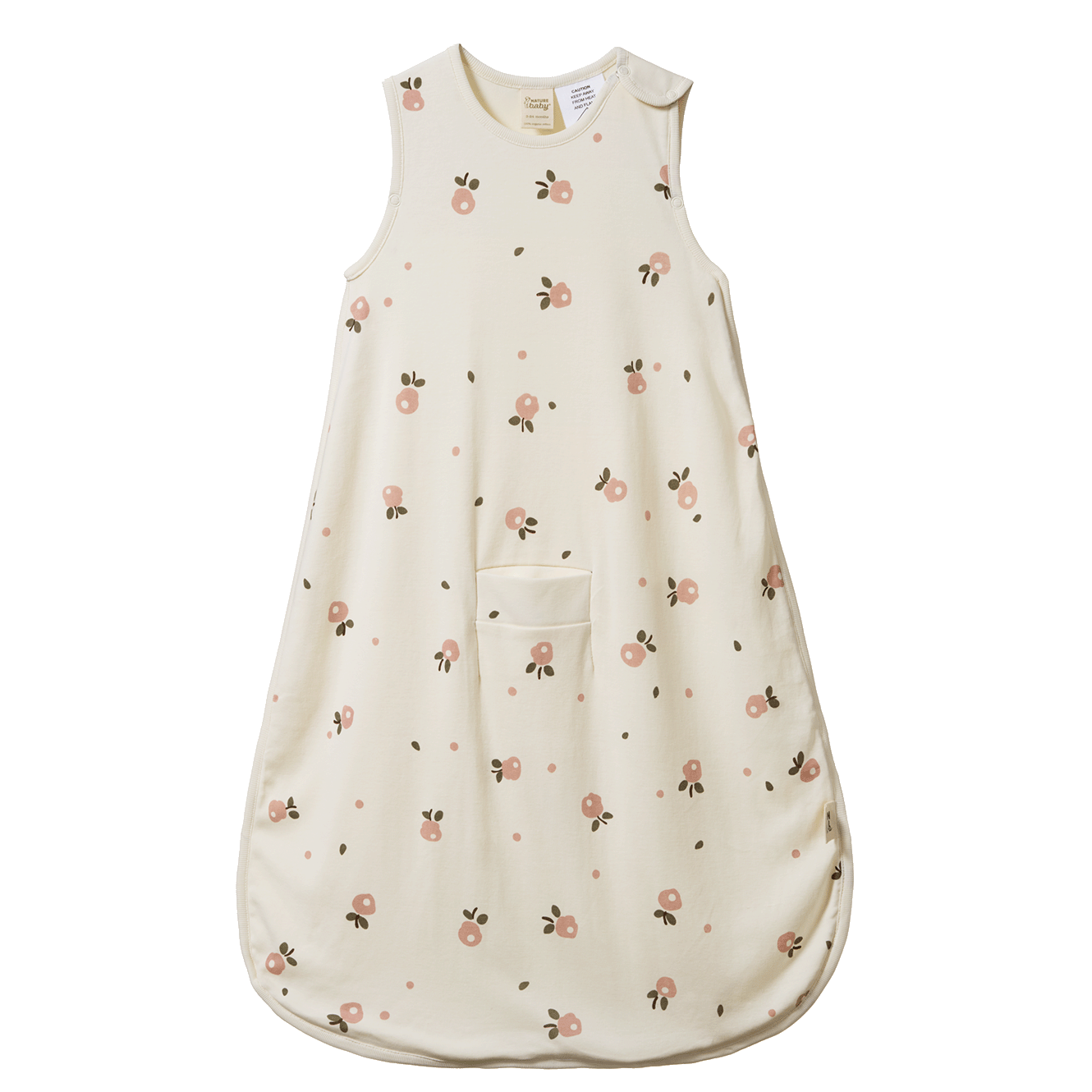 Nature Baby Organic Cotton Sleeping Bag - Posey Blossom Rose