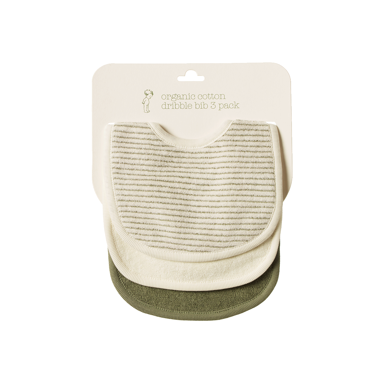 Dribble Bibs 3 Pack - Nettle Pinstripe/Natural/Nettle