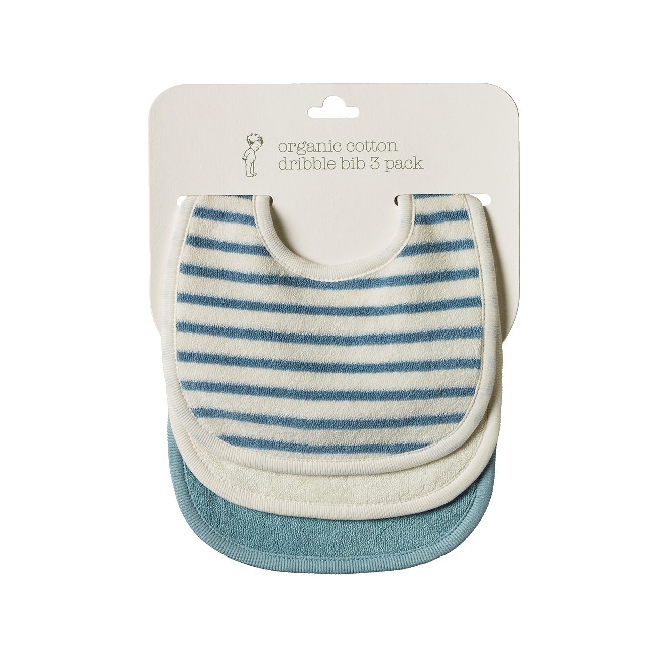Dribble Bibs 3 Pack - Powder Blue/Natural