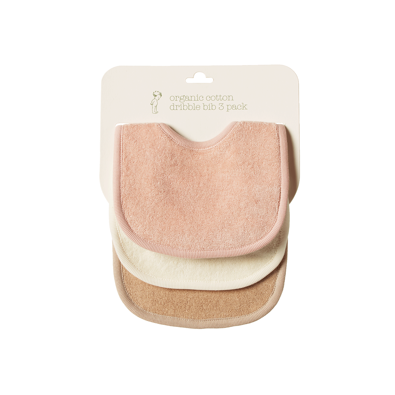 Dribble Bibs 3 Pack - Rose Dust/Natural/Nougat