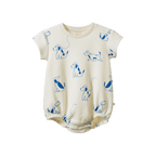 Juno Romper Waffle - Dog Walk Print