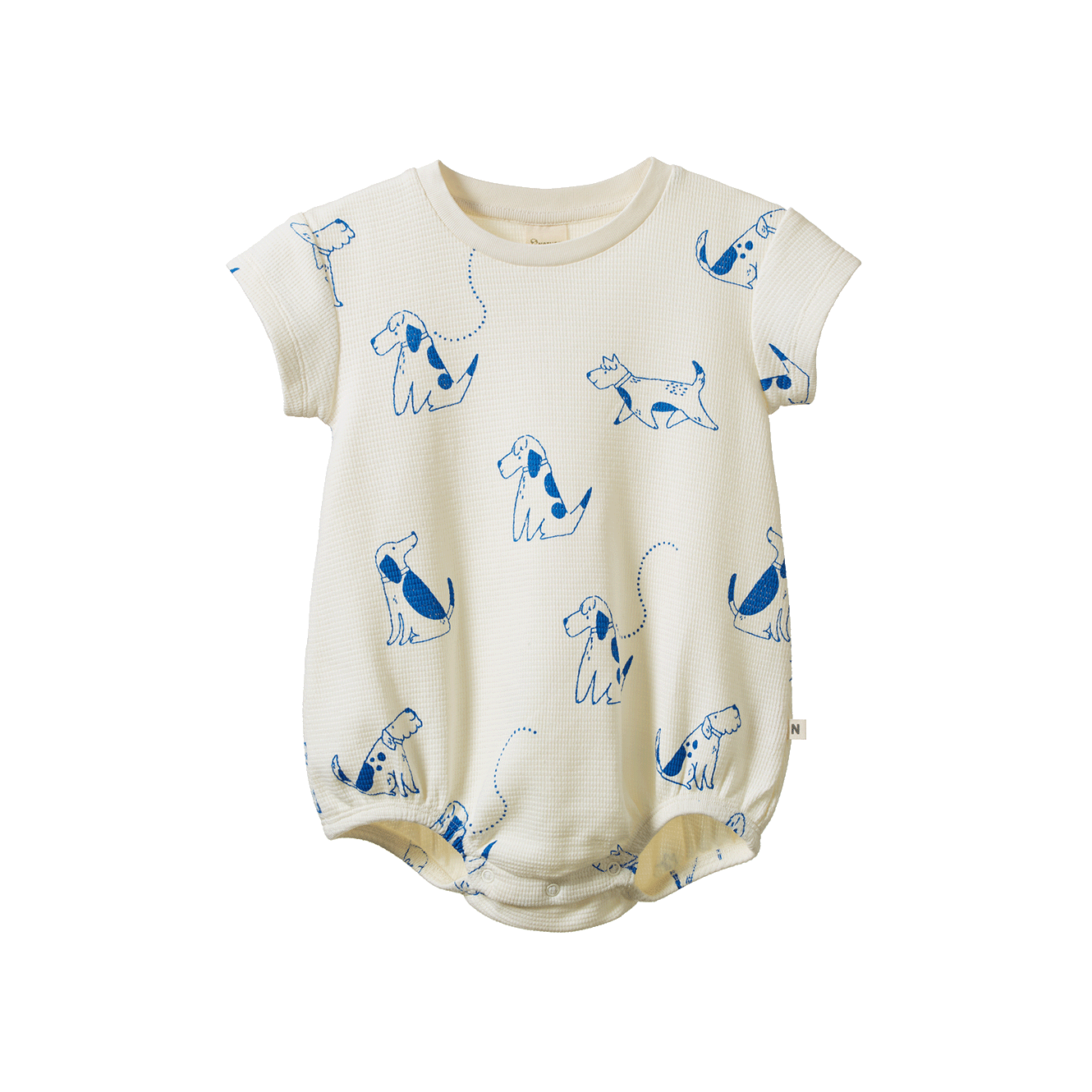 Juno Romper Waffle - Dog Walk Print