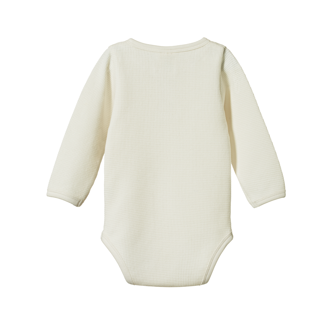 Nature Baby Henley Bodysuit Waffle - Natural
