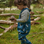 Splash Overalls - Puffin Teal Print