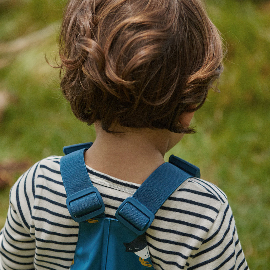Nature Baby Splash Overalls - Puffin Teal Print
