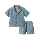 Seren Set Muslin - Blue Whale Print