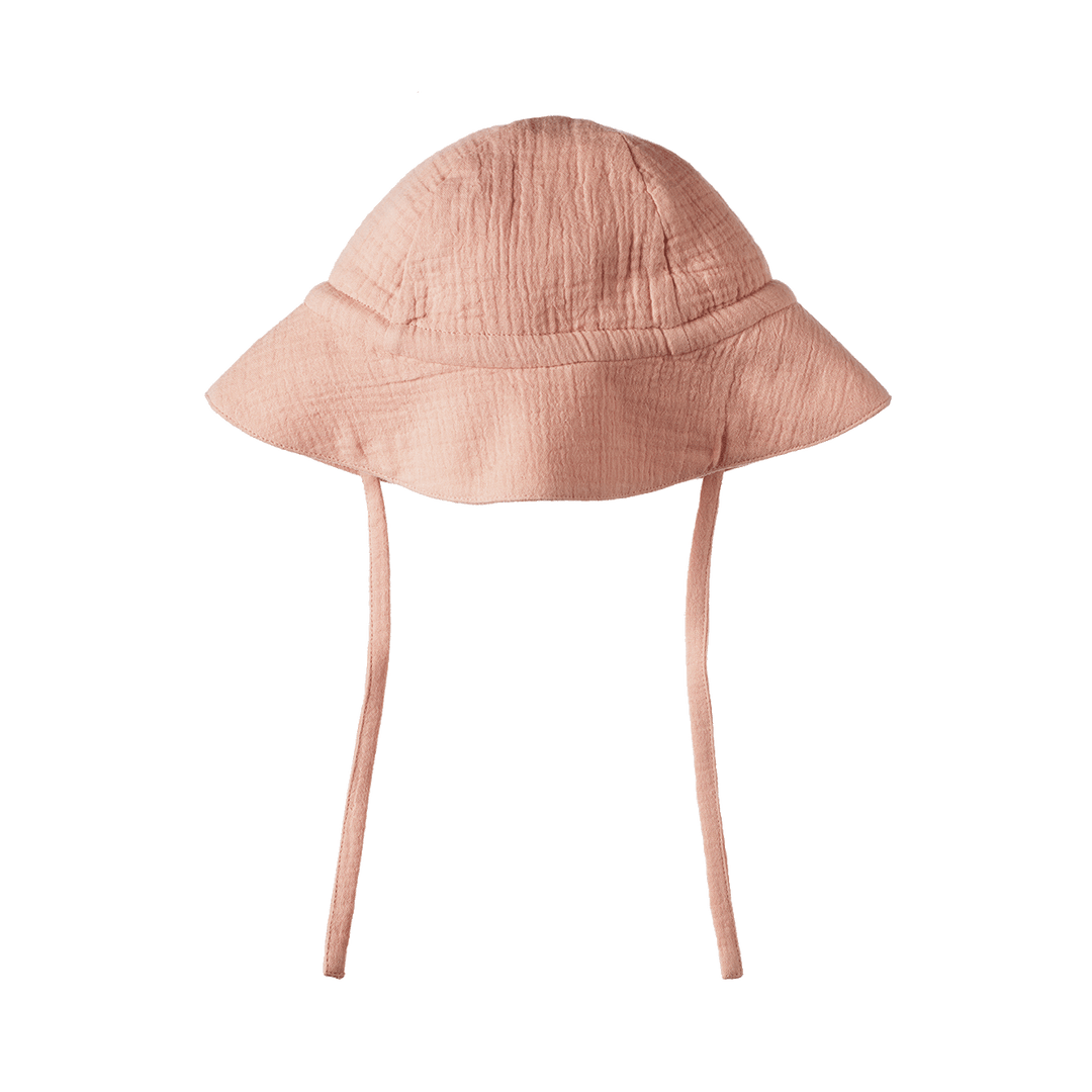 Nature Baby Crinkle Muslin Sunhat - Rose Dust