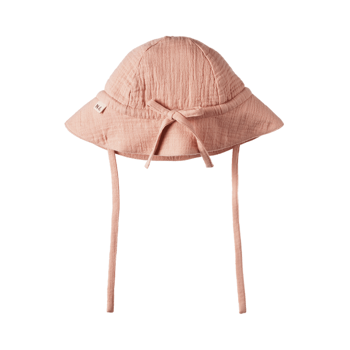 Nature Baby Crinkle Muslin Sunhat - Rose Dust
