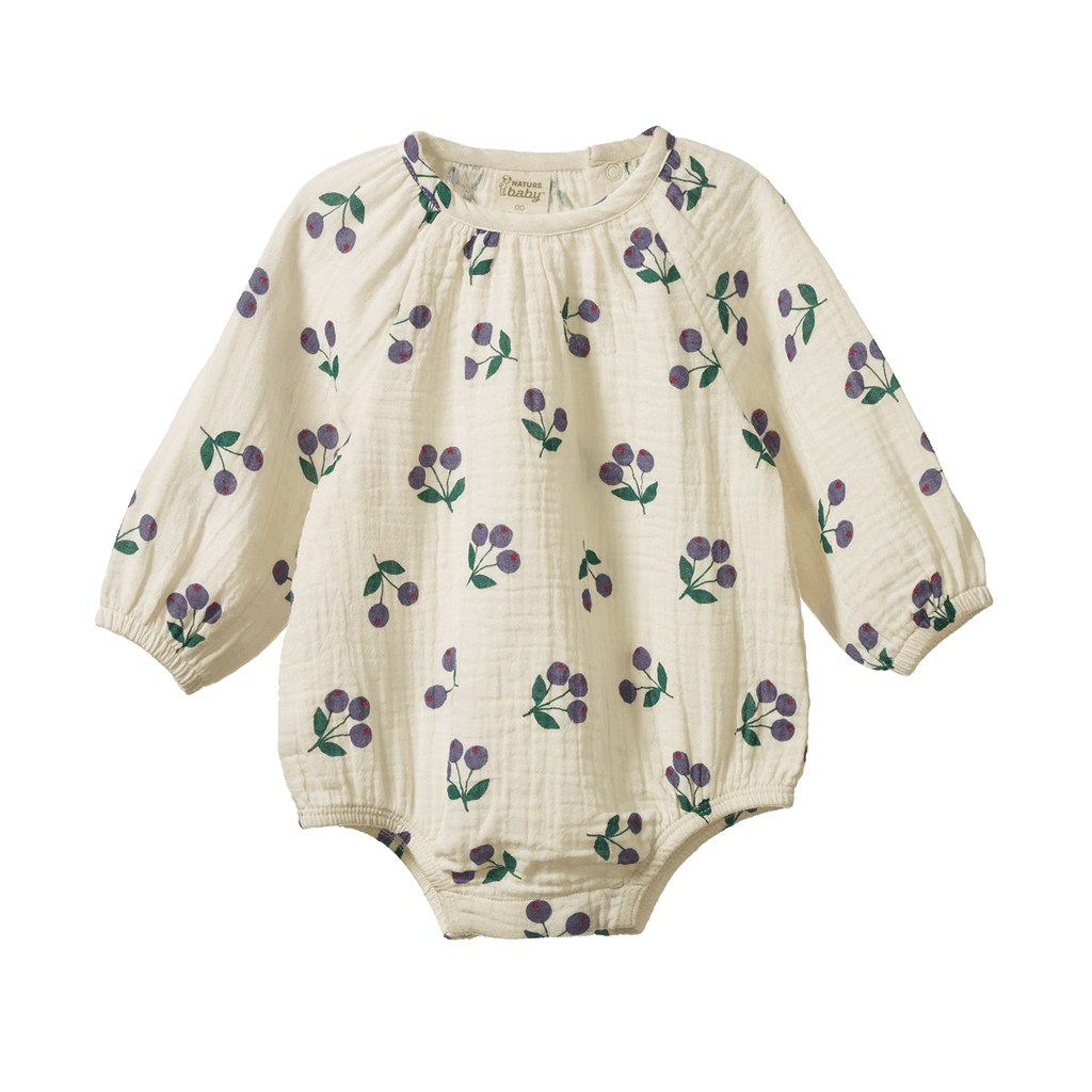 Meadow Bodysuit Muslin - Winter Berry Natural Print