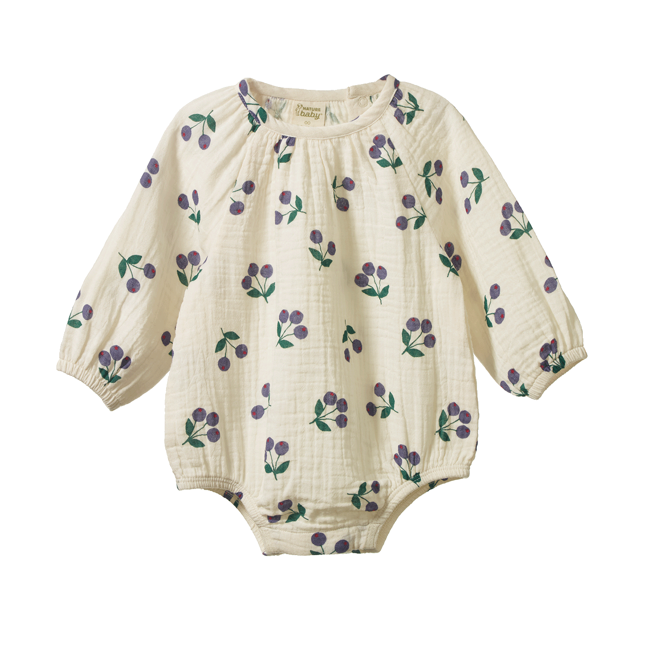 Meadow Bodysuit Muslin - Winter Berry Natural Print