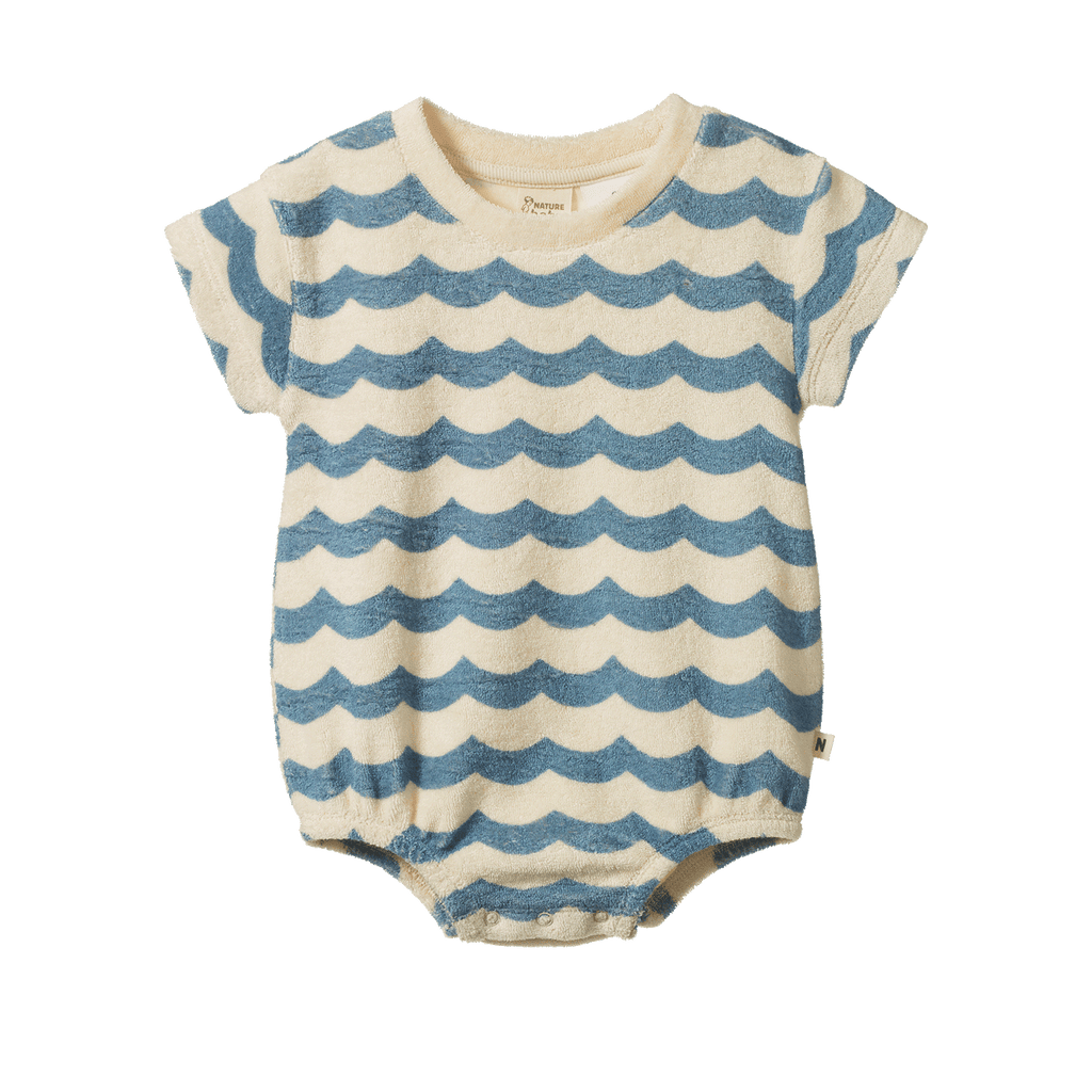Juno Romper Terry - Waves Print