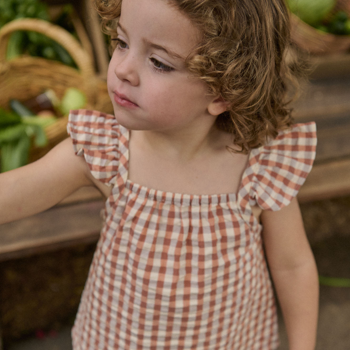 Petal Top - Dandelion Gingham