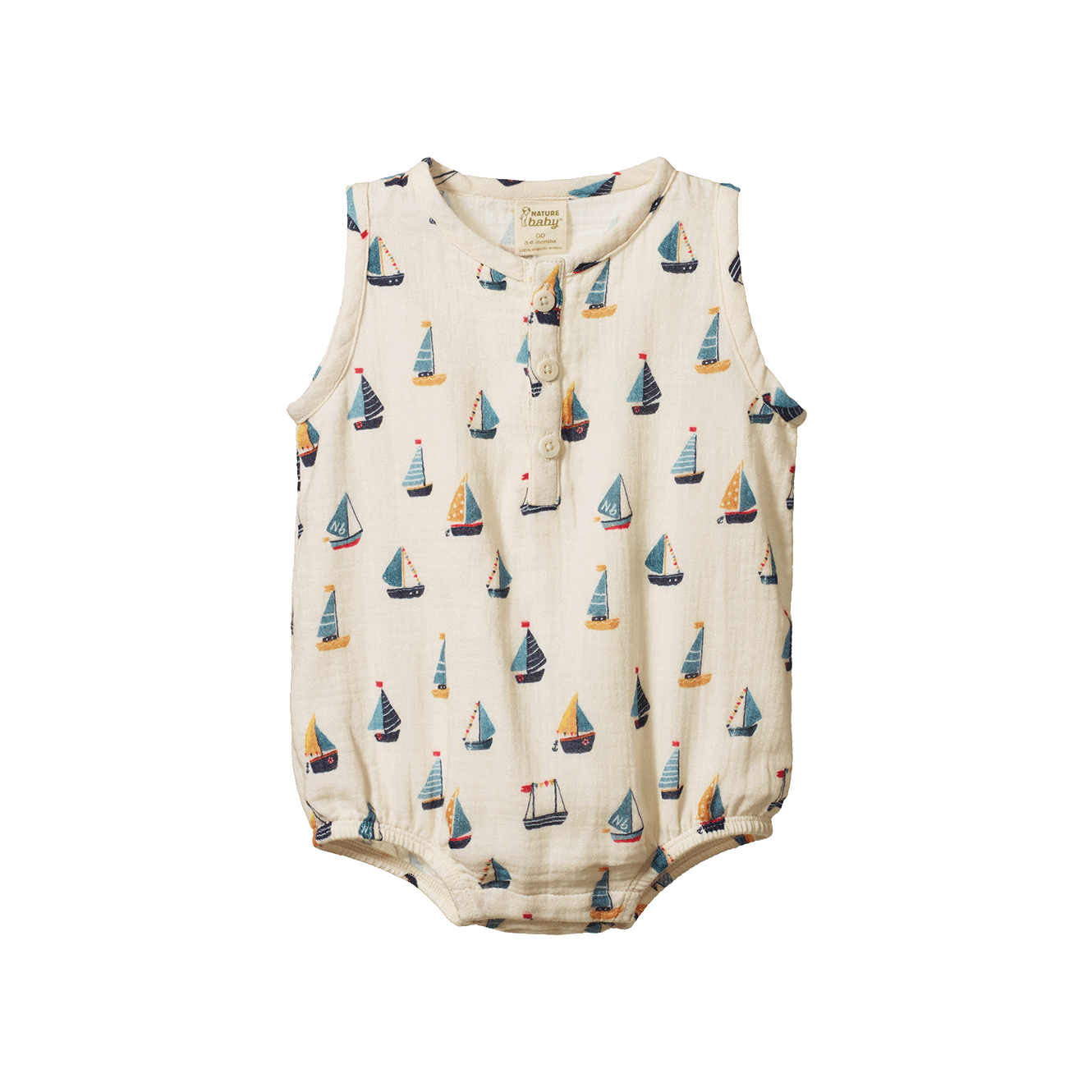 Nature Baby Cedar Suit Muslin - Regatta Print