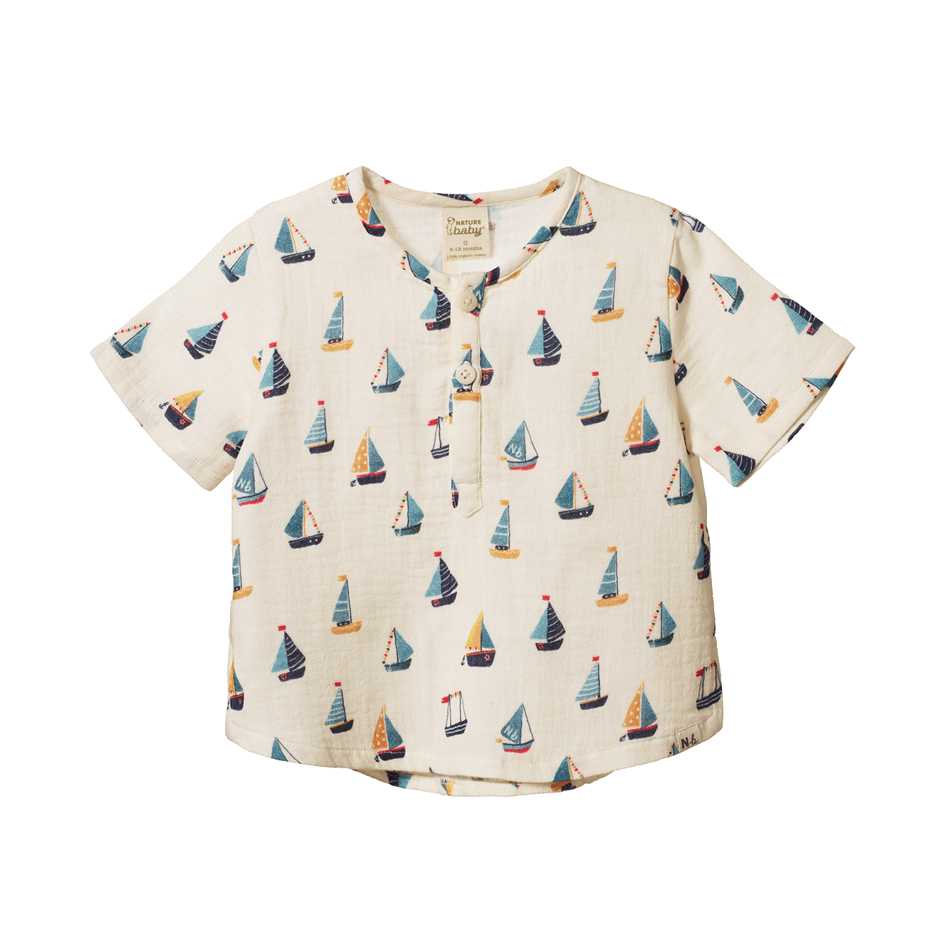 Nature Baby Short Sleeve Caravan Shirt - Regatta Print