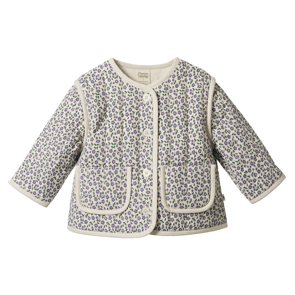 Edith Quilted Jacket Briarwood Heron Print
