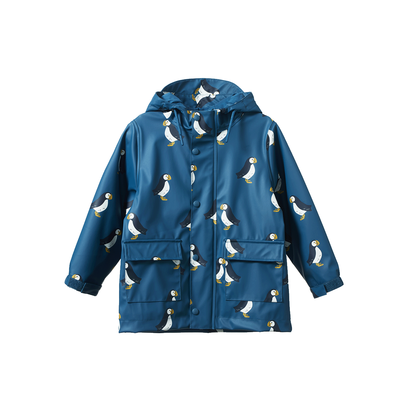 Nature Baby Raincoat - Puffin Teal Print