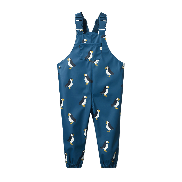 Nature Baby Splash Overalls - Puffin Teal Print