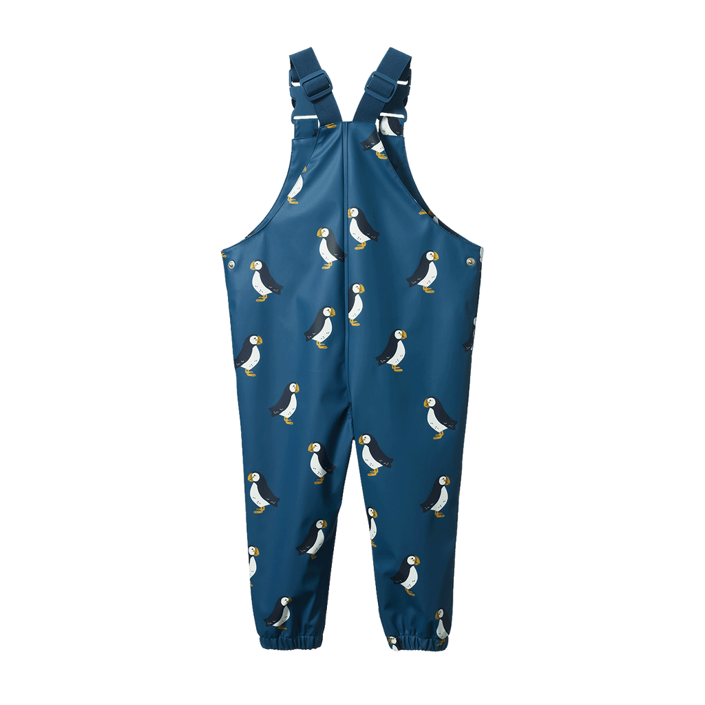 Nature Baby Splash Overalls - Puffin Teal Print