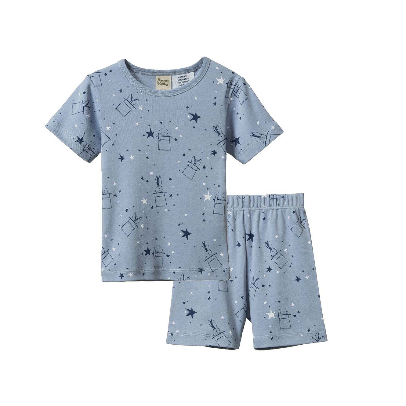 Nature Baby Shortie Pyjama Set - Illusion Bunny Print