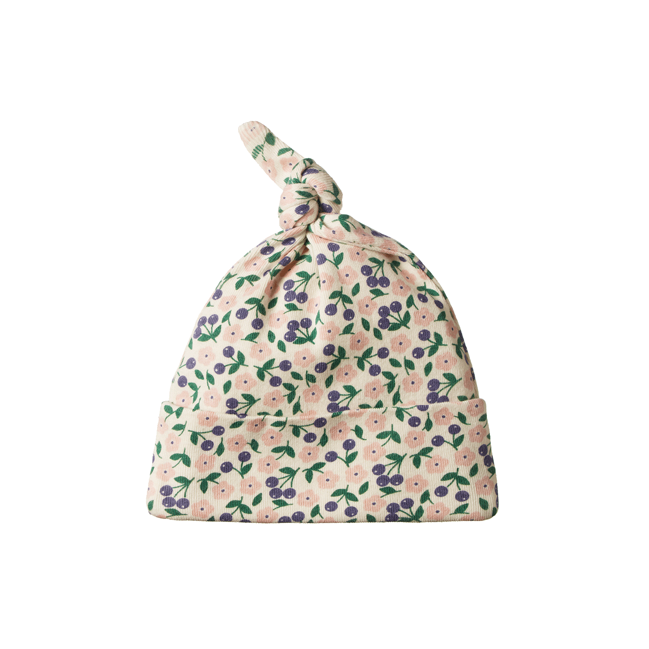 Cotton Knotted Beanie - Briarwood Print