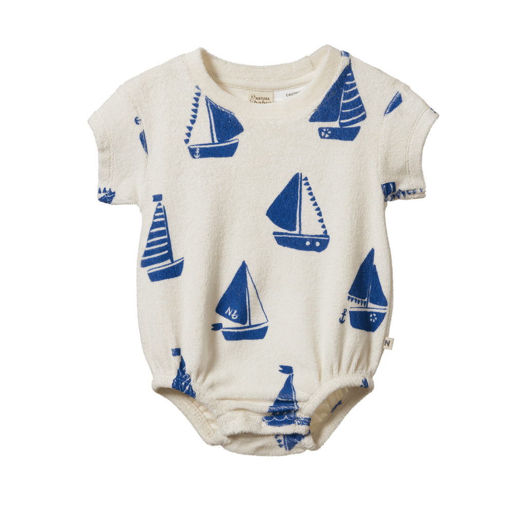 Nature Baby Juno Romper Terry - Regatta Print Terry