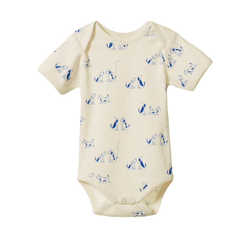 Short Sleeve Bodysuit - Dog Walk Print