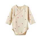 Long Sleeve Kimono Bodysuit - Radish Print