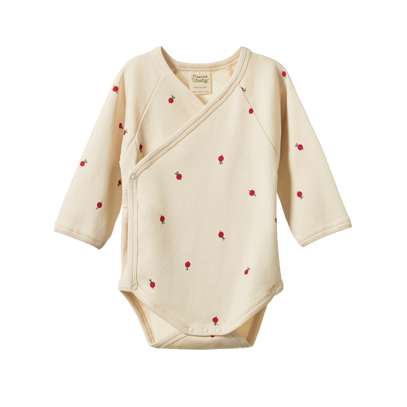 Long Sleeve Kimono Bodysuit - Radish Print