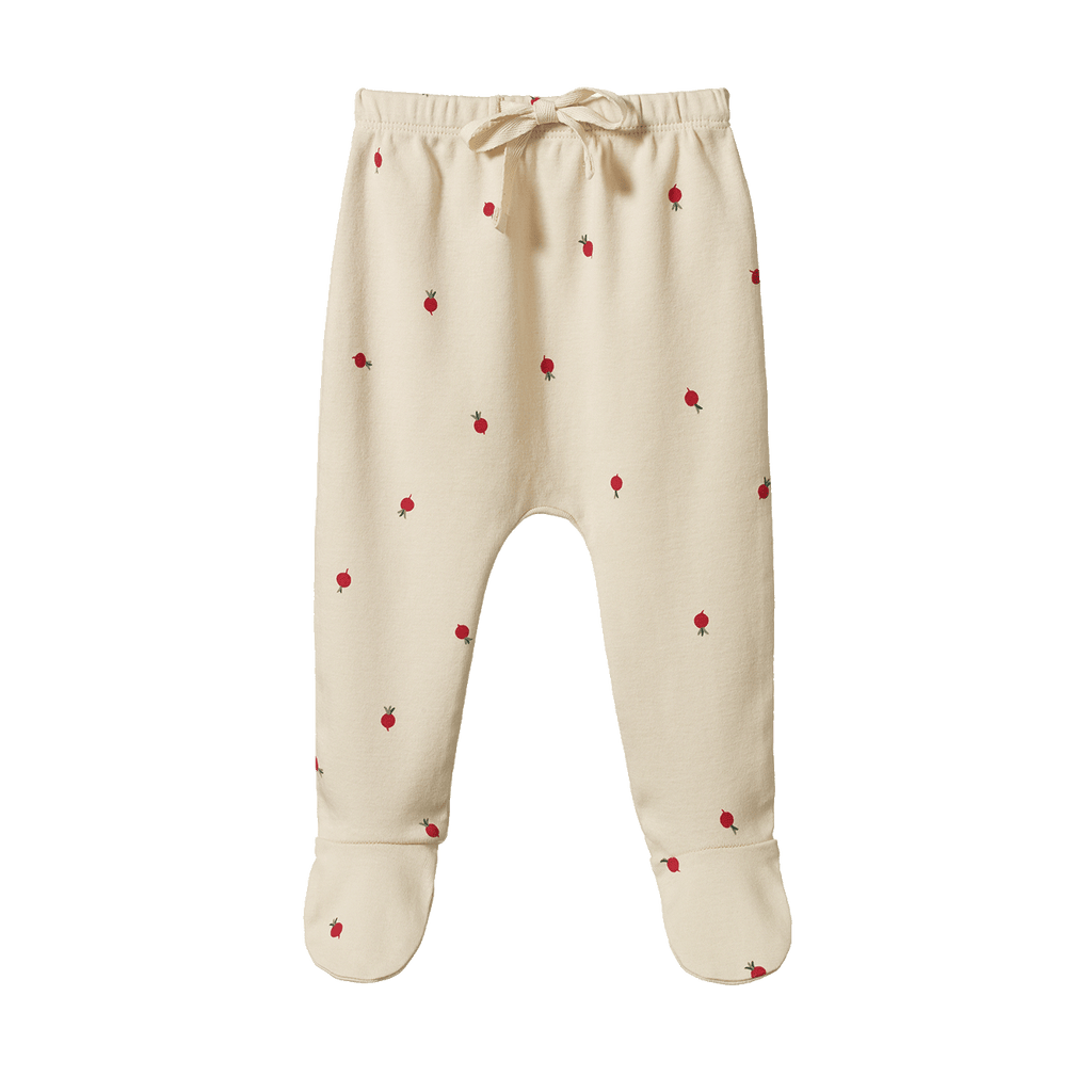Footed Rompers - Radish Print