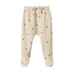 Footed Rompers - Radish Print