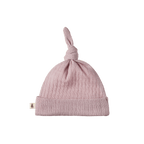Merino Knotted Beanie Pointelle - Lilac