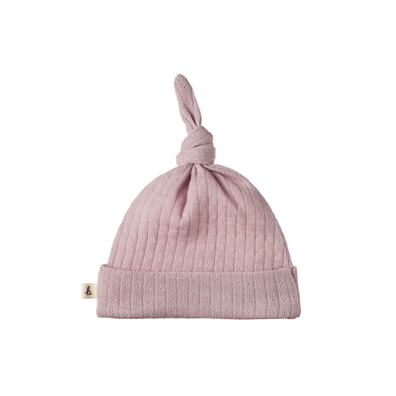 Merino Knotted Beanie Pointelle - Lilac