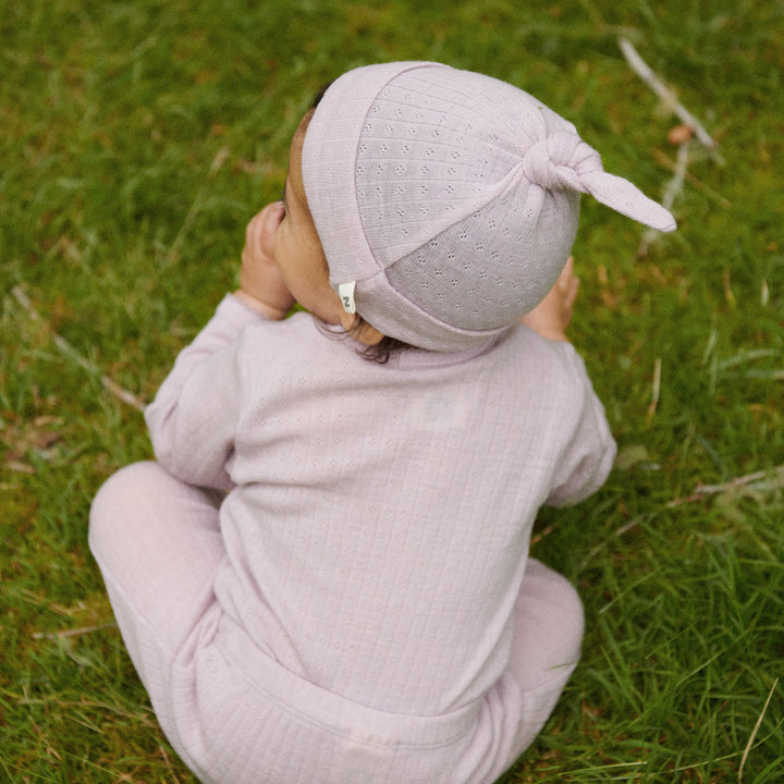 Nature Baby Merino Kimono Stretch & Grow Pointelle - Lilac