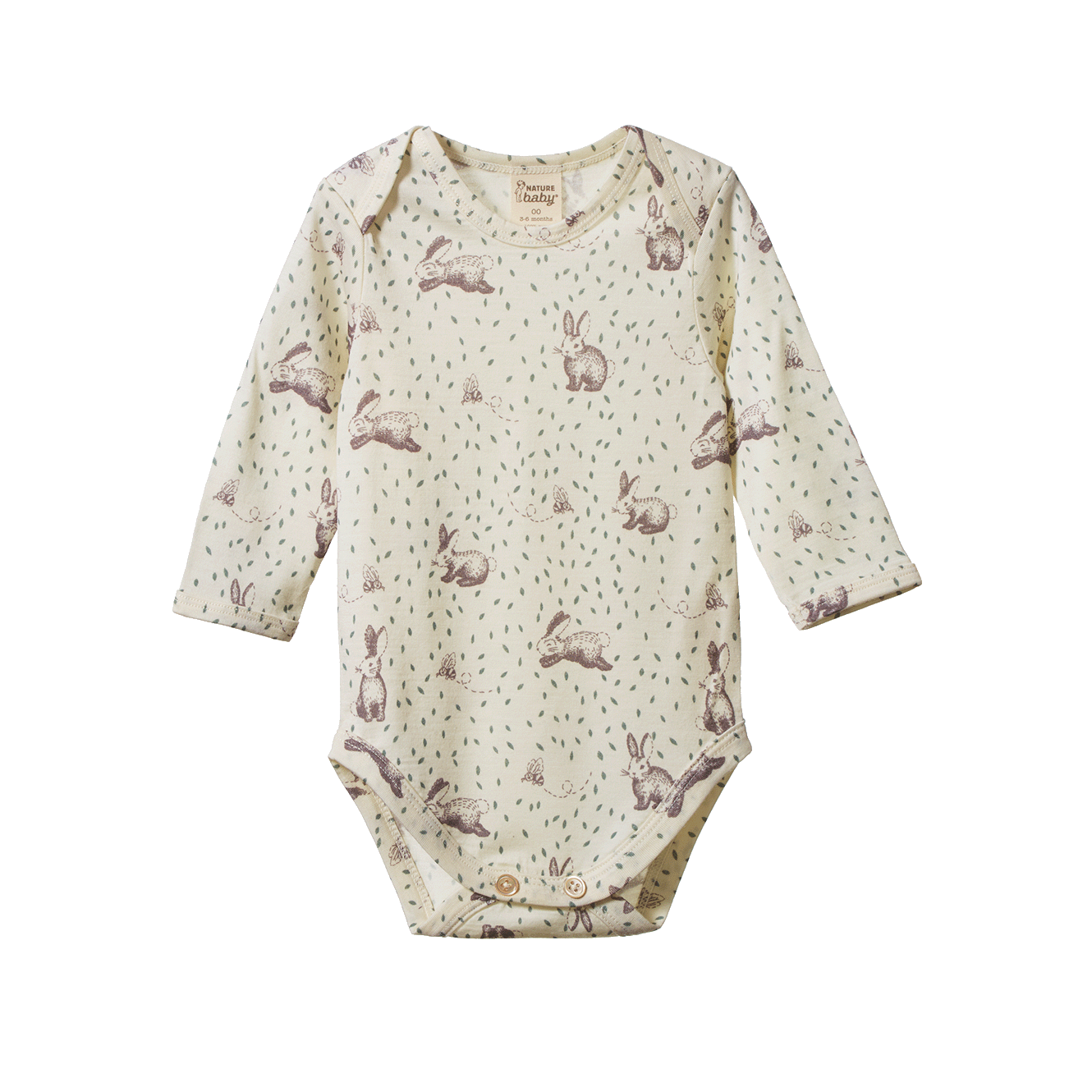Nature Baby Long Sleeve Bodysuit - Rabbitty Print