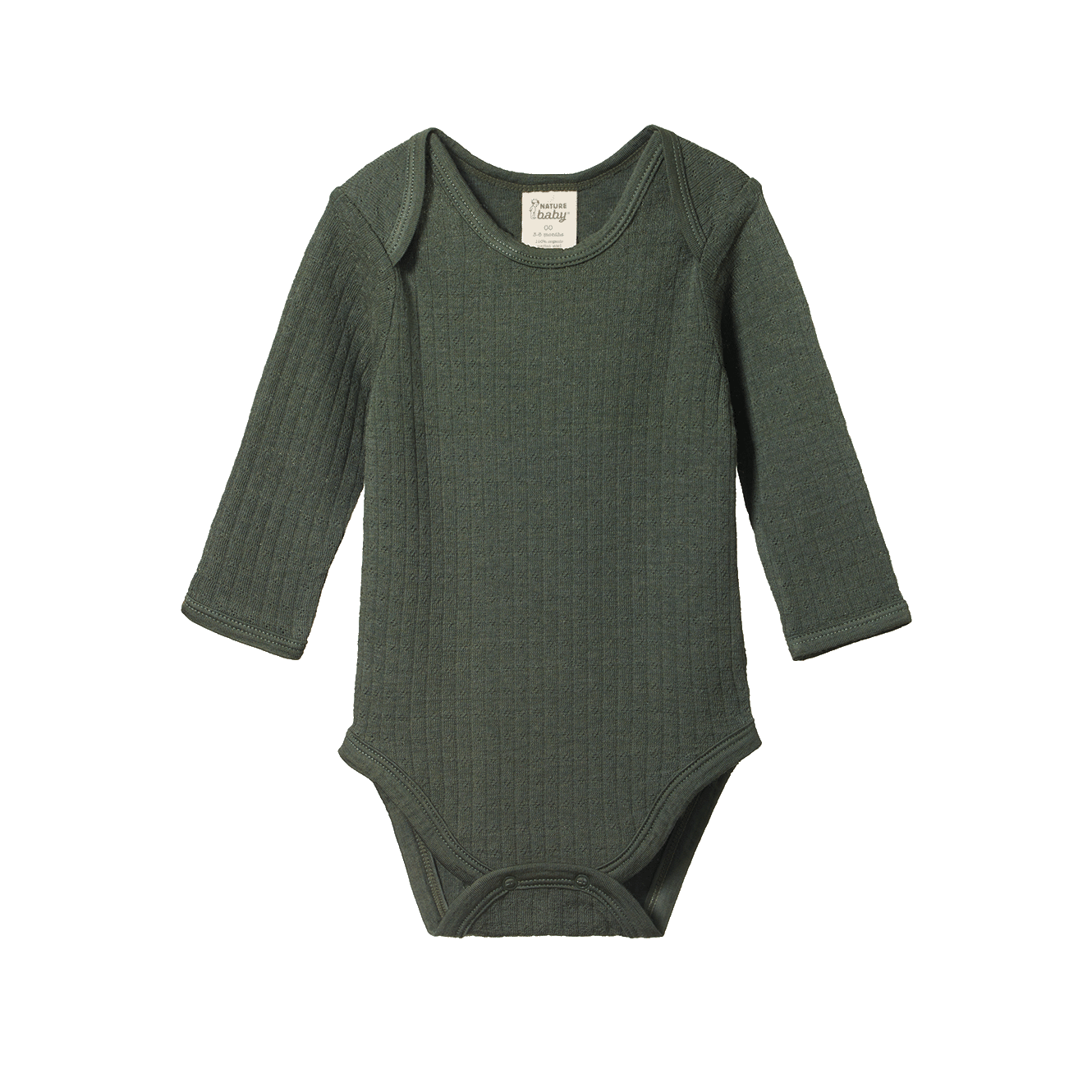 Merino Essentials Long Sleeve Pointelle Bodysuit - Thyme