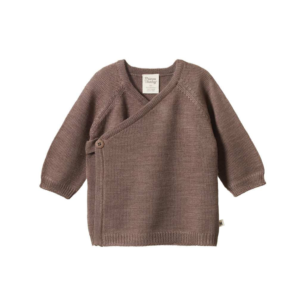Nature Baby Merino Wool Knit Kimono Jacket - Cub Marl