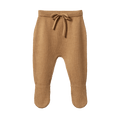 Merino Wool Knit Footed Rompers - Caramel
