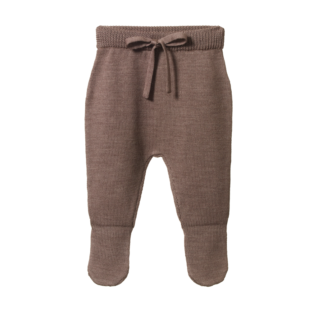 Nature Baby Merino Knit Footed Romper - Cub Marl