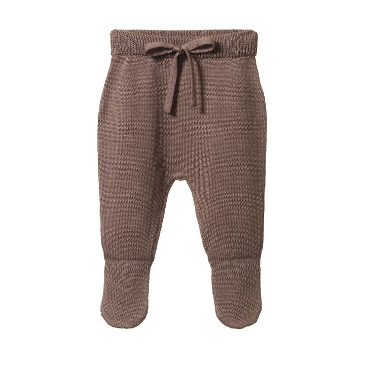 Nature Baby Merino Knit Footed Romper - Cub Marl