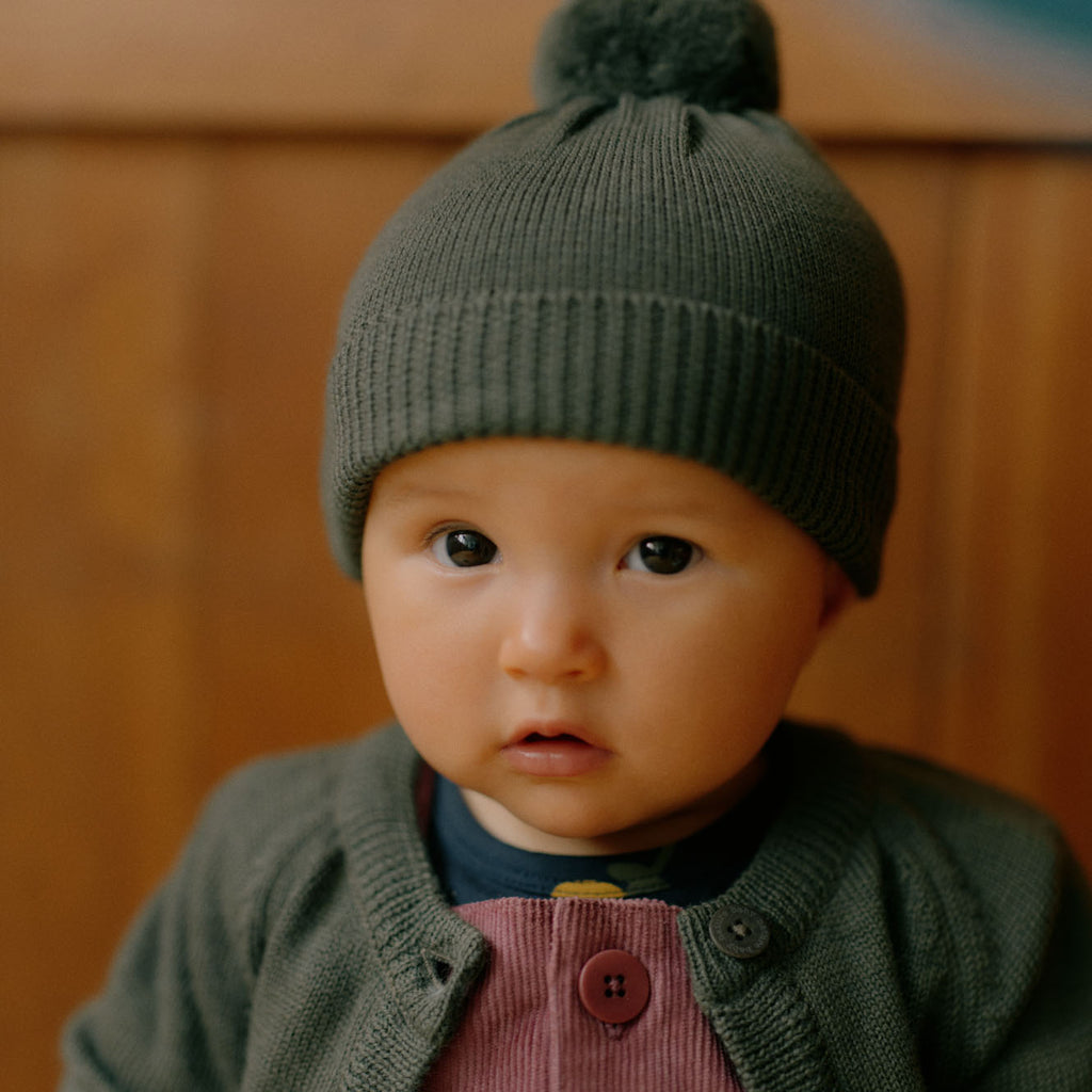 Nature Baby Merino Knit Cardigan - Thyme