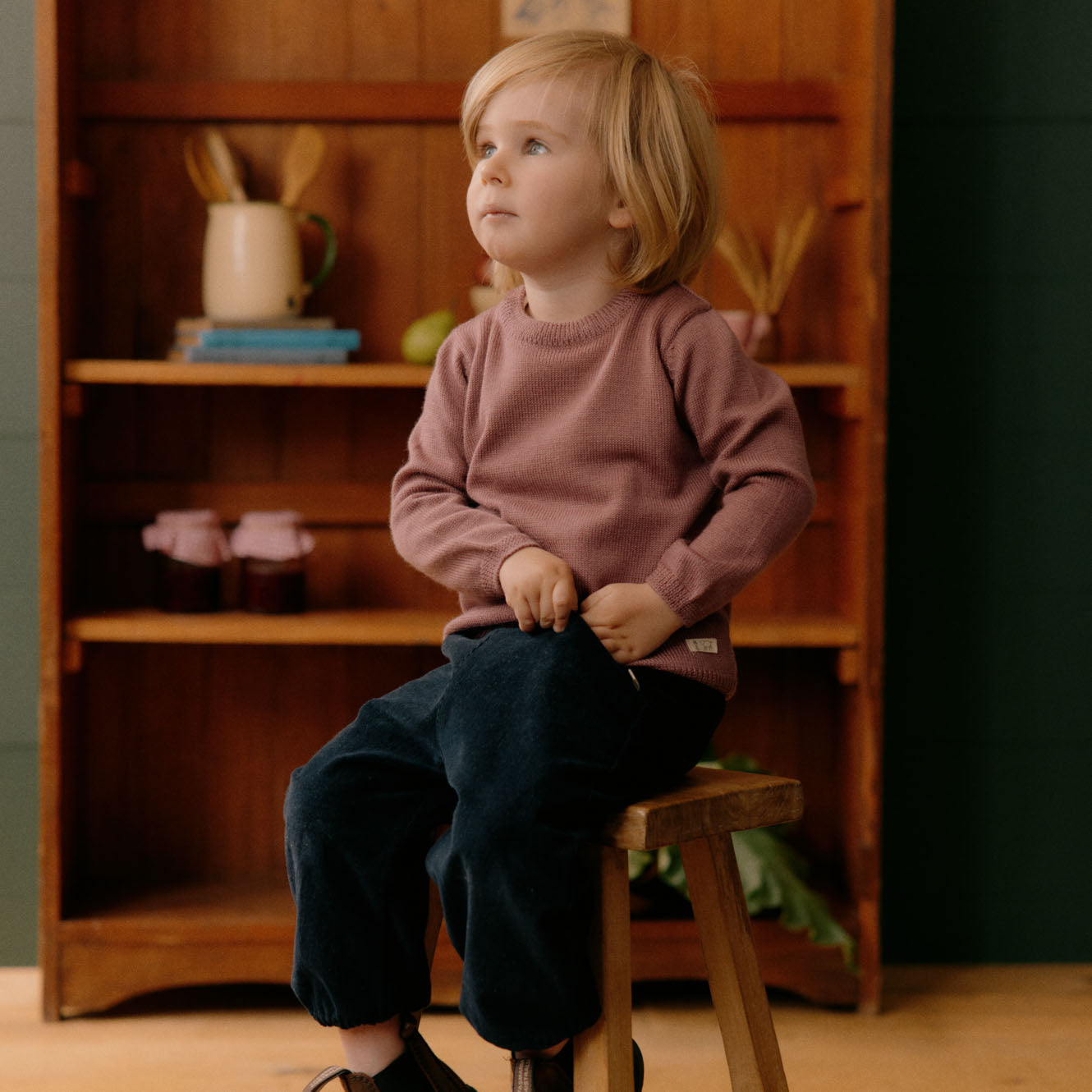 Merino Knit Pullover - Rhubarb