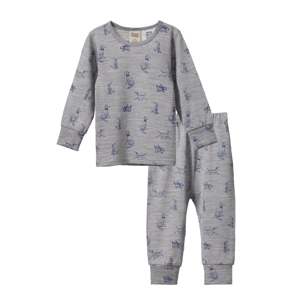 Merino Essentials 2Pc Pyjamas - Best Friend Print Merino